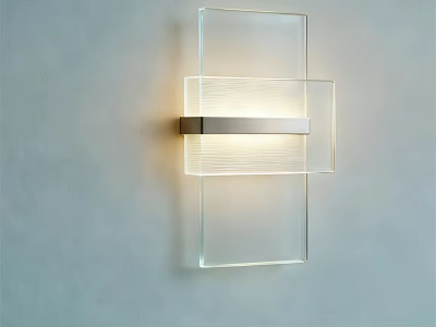 Modern Transparent Glass Wall Light With Sleek Metal Accent And Soft Lighting 3d model