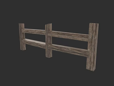 Classic Outdoor Rustic Wooden Fence With Natural Texture And Plank Design 3d model