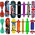 Sports Equipment Skateboards Featuring Colorful Designs Various Patterns And Character Prints