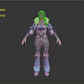 Sci Fi Character With Blue Gray Armor Helmet And Futuristic Tech Outfit Design