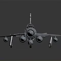 Sleek Silver Fighter Jet With Black Cockpit And Weapons On Dark Background 3d model