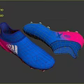 Adidas Blue And Pink Sports Shoes With Slip On Design And Reflective Finish