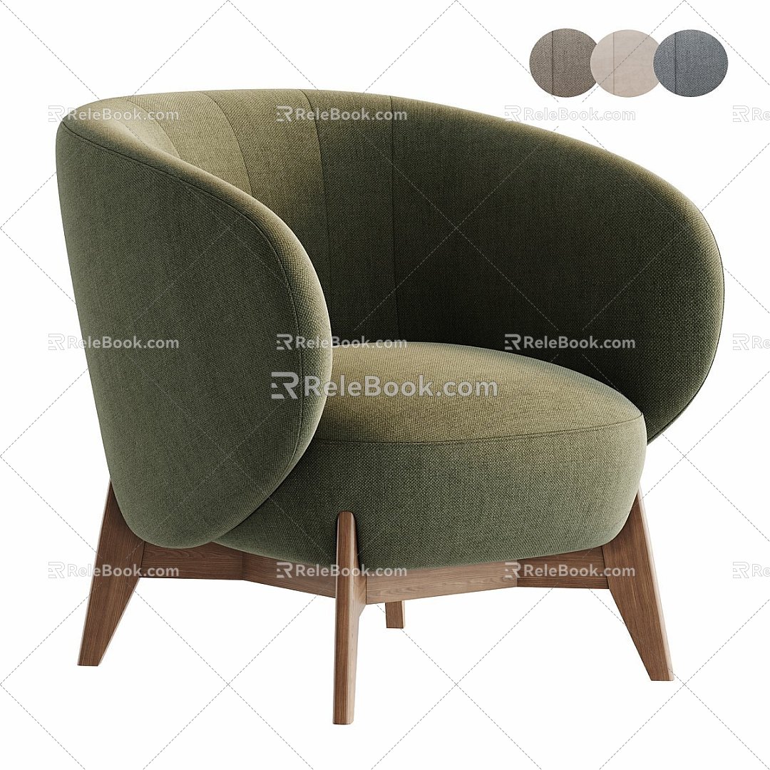 Modern Leisure Chair Tilar Armchair divanru 3d model