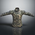 Camouflage Pattern Jacket With Stand-up Collar Long Sleeves And Casual Design 3d model