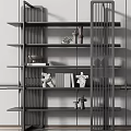 New Chinese-style Decorative Shelf Decorative Shelf Bookshelf Combination 3d model