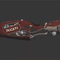 Red Talent Motorcycle With Sleek Unique Design And Metallic Reflective Surface 3d model