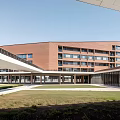 Modern Simple School Middle School Education Building Campus Teaching Building Playground 3d model