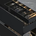 Modern Kitchen Wall Cabinets With Organized Utensil Storage And Black Drawer Design