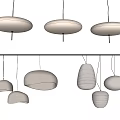 White Pendant Lights In Various Shapes For Modern Interior Decor Design 3d model