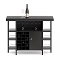 Modern Wine Cabinets With Mobile Design Glass Doors And Storage Shelves