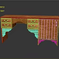 Classic Wooden Console Table Side Cabinet with Drawers Cabinet Doors and Wood Grain Design