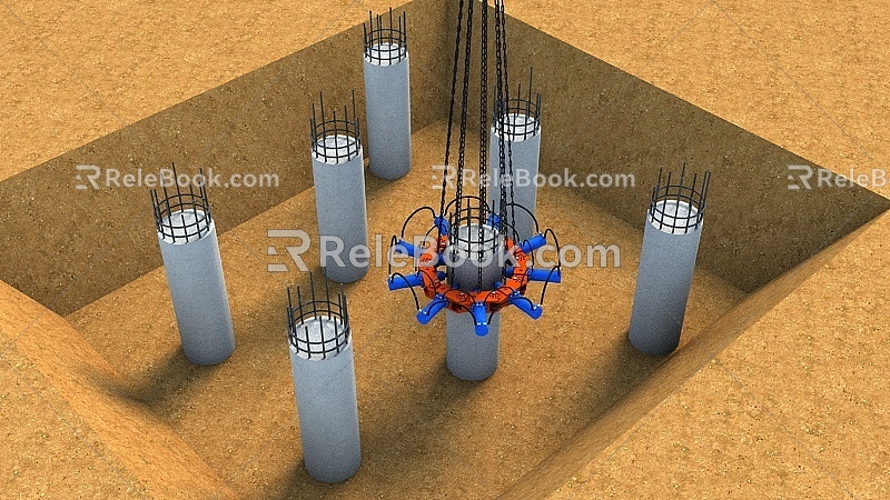 Pile breaking machine 3d model