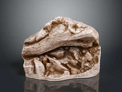 Wood Stone Carving Artwork With Intricate Natural Patterns And Detailed Textured Surface 3d model