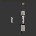 Modern Vertical Cylindrical Structure With Orange Stripes Top Device And Control Panel