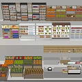 Fresh Fruit Store Interior With Various Display Shelves And Refrigerated Cases 3d model