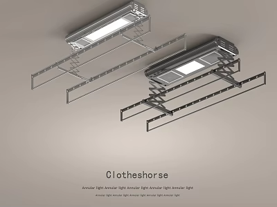 Practical Aluminum Clotheshorse With High Strength High Load Bearing And Light Design 3d model