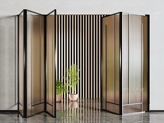 Glass folding door sliding door multi-link sliding door 3d model