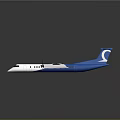 Blue And White Propeller Airplane With Sleek Fuselage And Tail Wing Design