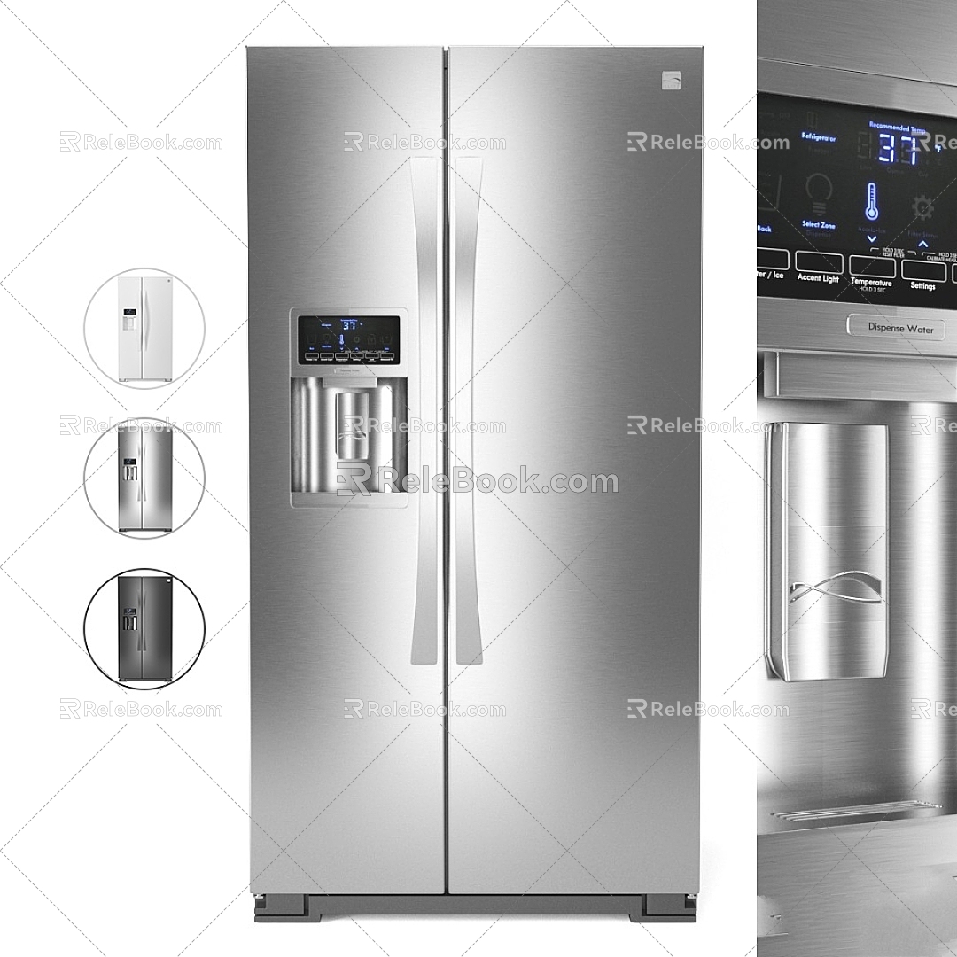 modern kitchenware refrigerator Kenmore ice dispencer 3d model