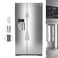 Modern Stainless Steel Kitchen Refrigerator With Double Door Design Ice Maker And Water Dispenser