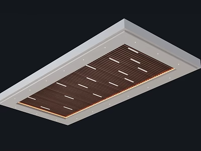 Modern Minimalist Ceiling Design With Grid Pattern And Recessed Lighting Strips 3d model