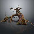 Wooden Stone Decorative Root Sculpture with Natural Vines and Green Moss for Artistic Decoration