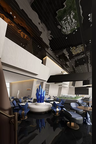Modern Sales Office Sales Center Marketing Center Negotiation Area Rest Area Water Bar Area Front Desk Club Center 3d model