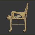 Traditional Gilded Chair With Carved Backrest Animal Head Armrests And Decorative Legs