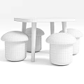 Modern Mushroom Shaped Sofa Stools Design With Velvet Fabric And Various Colors