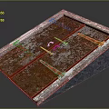 Industrial Metal Plate With Rusted Surface And Orange Straps On Dark Base