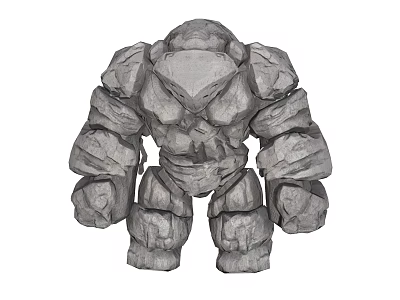 Fantasy Rock Giant Character With Large Stone Body And Rocky Structure 3d model