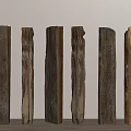 Standing Wooden Components With Various Textures And Different Colors Against Light Background 3d model