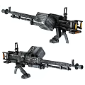 Vintage Mechanical Machine Gun With Detailed Metallic Retro Design And Metal Structure
