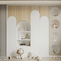 Cream Style Children's Decorative Cabinet Storage Cabinet Children's Products Ornaments 3d model