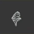 Decorative Furniture Accent With Intricate Metal Rose Design And Leaves