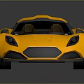 Yellow Sports Car With Sleek Design Black Roof Rear Spoiler And Silver Wheels