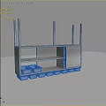 Modern Industrial Stainless Steel Cabinet With Multiple Shelves And Metal Frames