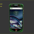 Moto Modern Smartphone With Screen Display Time Weather And App Icons