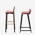Modern Bar Stools In Various Colors And Designs For Kitchen Counter Use 3d model