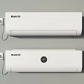 Two White GREE Wall Mounted Air Conditioner Fans With Display Screen And Power Plug