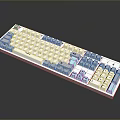 Modern White Keyboard With Pink And Teal Accent Keys For Daily Use