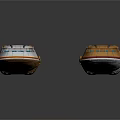 Two Futuristic Sci Fi Spaceships With White And Brown Hulls And Multiple Engines