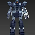 Intelligent Machine Mecha Style With Deep Blue Gray Armored Body And Mechanical Structure