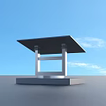 Efficient Solar Panel Structure With Gray Base And Stable Stand Design 3d model