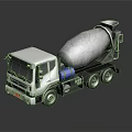 White Concrete Mixer Truck With Large Rotating Drum For Construction Work