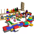 Modern Toy Building Blocks 3d model