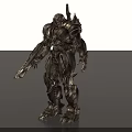 Futuristic Robotic Combat Weapon With Armored Metal Structure And Sci Fi Design