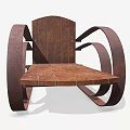 Traditional Wooden Sled With Curved Metal Frames For Winter Sports Equipment
