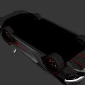 Gray Black Supercar With Sleek Aerodynamic Body Red Accents And Sporty Red Rimmed Wheels