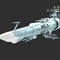 Futuristic Military Warship With Streamlined Hull Advanced Antennas And Weapon Systems